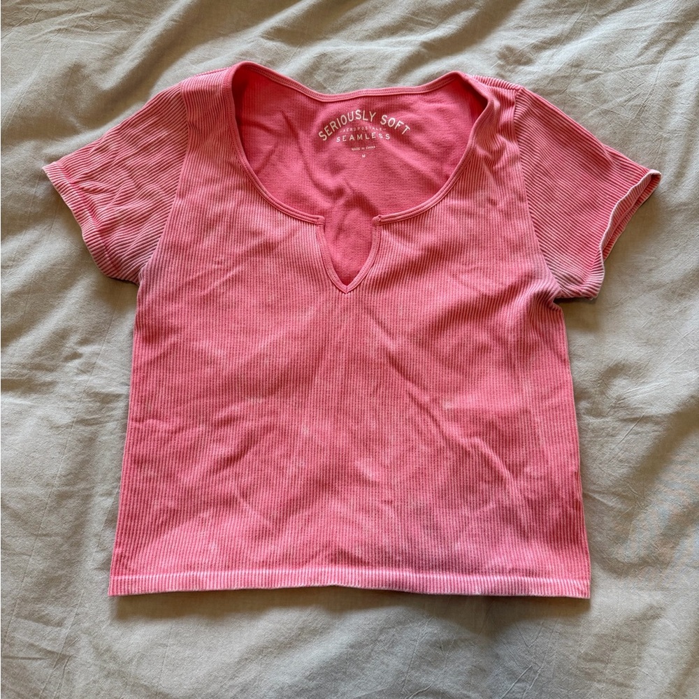 Aeropostale Pink Ribbed Women's Top